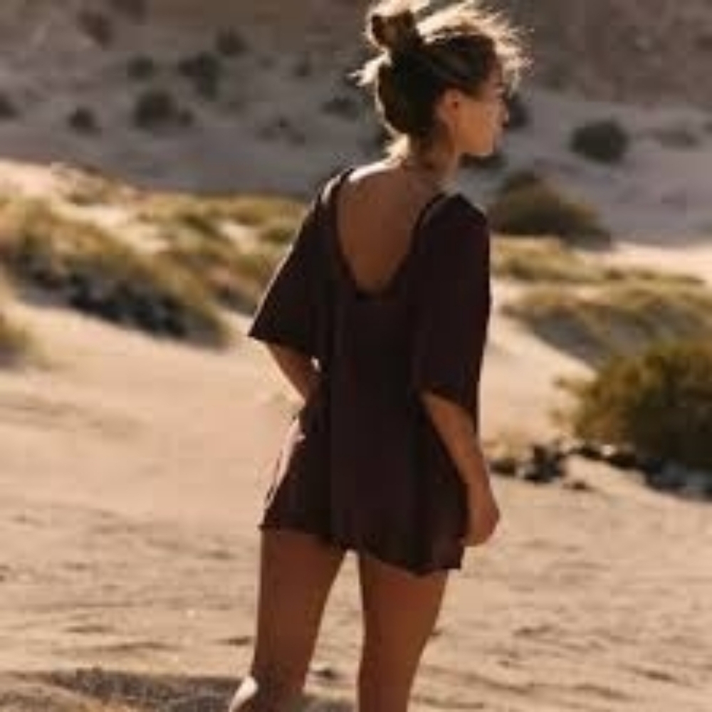 FP Movement Hot Shot T-Shirt Romper In Dark Espresso - Picture 4 of 4